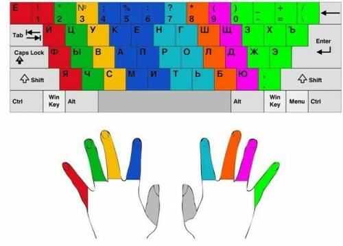 Как должны располагаться пальцы на клавиатуре?