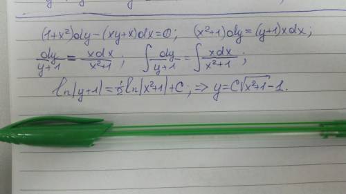 Решите это дефференциальное у линейное первого порядка (1+x^2)dy-(xy+x)dx=0