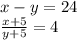 x - y = 24 \\ \frac{x + 5}{y + 5} = 4