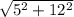 \sqrt{ 5^{2} + 12^{2}}