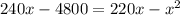 240x - 4800 = 220x - {x}^{2}