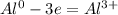 Al^{0} - 3e = Al^{3+}