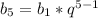 b_{5} = b_{1} * q^{5-1}