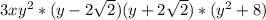 3x y^{2} * (y - 2 \sqrt{2} )(y + 2 \sqrt{2})*( y^{2} + 8)