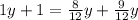 1y+1= \frac{8}{12}y+ \frac{9}{12}y