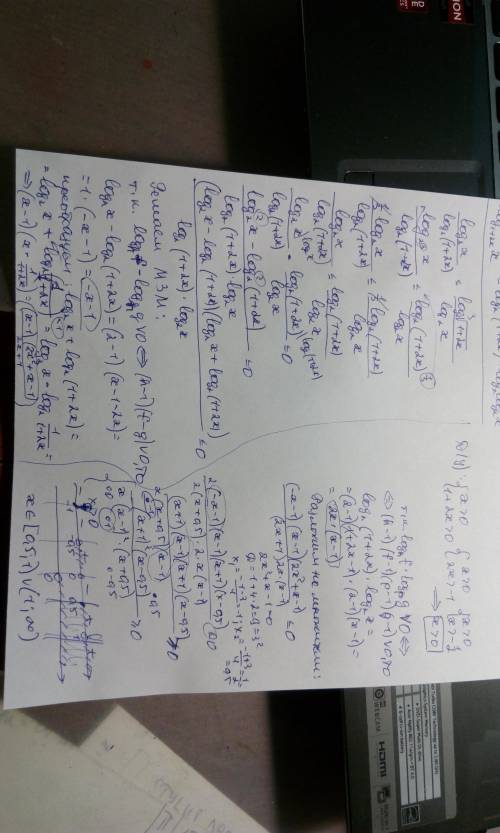 Log8(x)/log2(1+2x)< =log2(корень 3 степени из(1+2x)/log2(x)