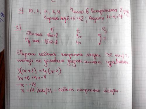 1) указать сумму моды и размаха ряда чисел: 10,6,11,6,4. 2) спортивная лодка шла по течению реки 3 ч