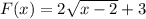 F(x)= 2\sqrt{x-2}+3