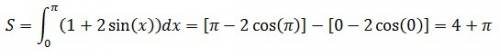 Вычислите площадь фигуры, ограниченной данными линиями: 1)y=1+2sinx, y=0, x=0, x=pi