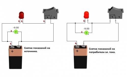 Определить показания вольтметра в схеме