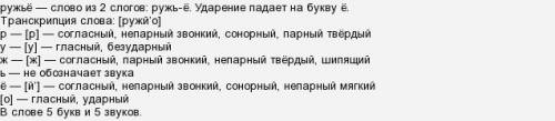 Дайте фонетический разбор слова : ружья