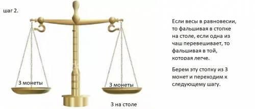 Из 27 монет 1 фальшивая-она легче остальных. надо определить фальшивую монету, сделав как можно мень