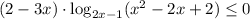 (2-3x)\cdot\log_{2x-1}(x^2-2x+2)\leq0