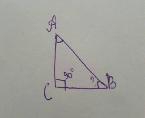 Впрямоугольном треугольнике abc угол а=55° угол с=90° угол b=?