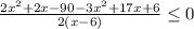 \frac{2x^2+2x-90-3x^2+17x+6}{2(x-6)} \leq 0