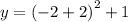 y = {( - 2 + 2)}^{2} + 1