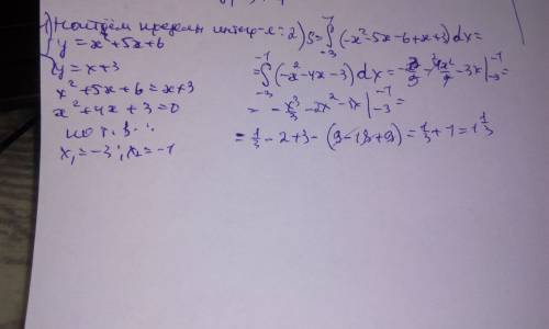 Найти площадь фигуры ограниченной параболой у=x^2+5х+6,у=х+3