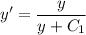 y'=\dfrac{y}{y+C_1}