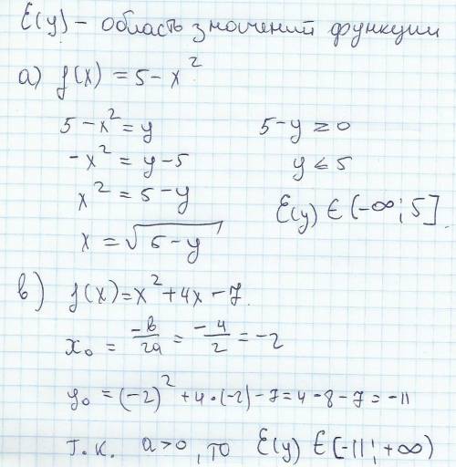 E( a) f(x)=5-x2=-x2+5 b) f(x)=x2+4x-7