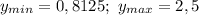 y_{min}=0,8125; \ y_{max}=2,5