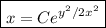 \boxed{x=Ce^{y^2/2x^2}}