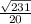 \frac{\sqrt{231}}{20}