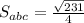 S_{abc}= \frac{\sqrt{231}}{4}