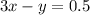 3x-y=0.5