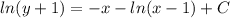 ln(y+1)=-x-ln(x-1)+C