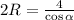 2R = \frac{4}{\cos \alpha }