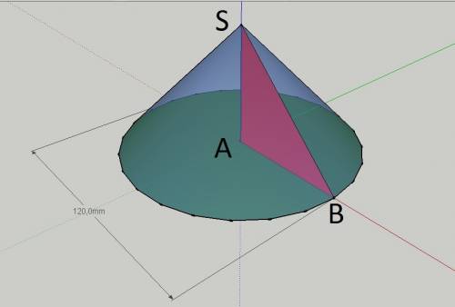 Найти высоту и радиус основания конуса as=12 см, а угол asb=60 грд