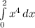 \int\limits^2_0 {x^4} \, dx