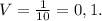 V=\frac{1}{10}=0,1.