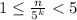 1\leq \frac{n}{5^{k}}