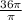 \frac{36 \pi }{ \pi}