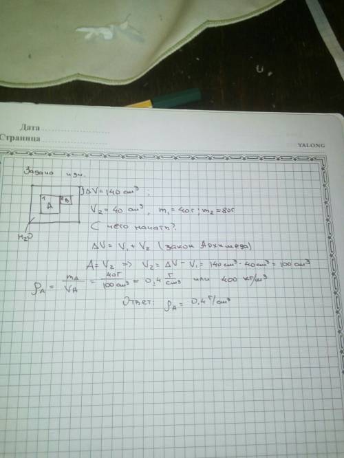 Тело а массой 40 г соединили с телом b массой 80 г и объёмом 40 см3. оба тела вместе поместили в изм