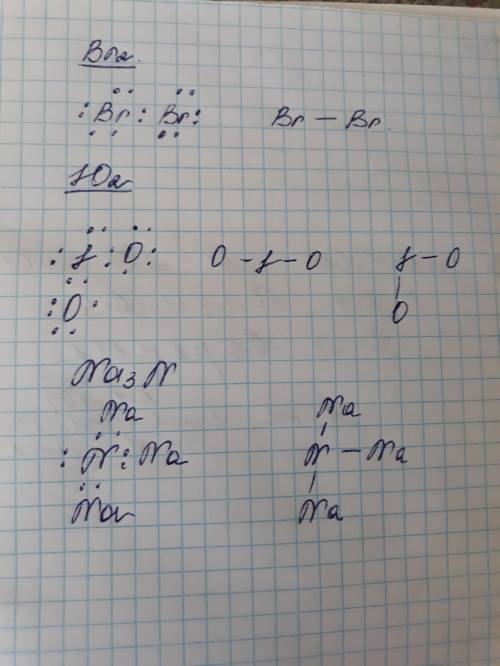 Составьте схемы образования связи в веществах: а) br2; б) so2; в) na3n.