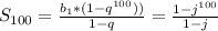 S_{100}=\frac{b_{1}*(1-q^{100}))}{1-q}=\frac{1-j^{100}}{1-j}