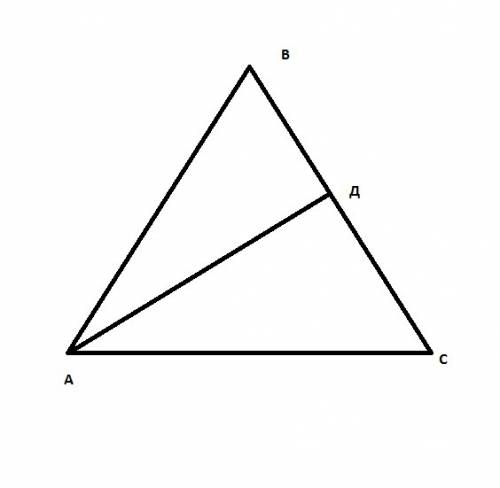 Вравнобедренного треугольнике авс угол при вершине в в 2 раза меньше угла при основании, ад-биссектр