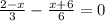 \frac{2-x}{3}-\frac{x+6}{6}=0