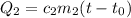 Q_{2} = c_{2} m_{2}(t - t_{0})