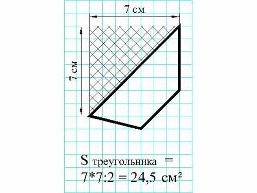 Найдите площадь трапеции,изображённой на клетчатой бумаге с размером клетки 1 см * 1 см