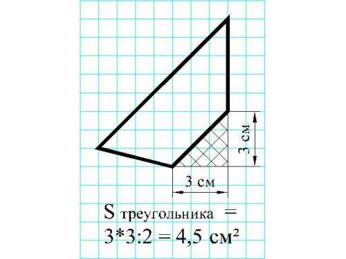 Найдите площадь трапеции,изображённой на клетчатой бумаге с размером клетки 1 см * 1 см