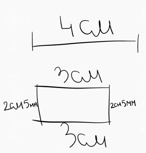 Начерти отрезок ad длиной 4 см и прямоугольник abcd со сторонами 3см 2см 5мм