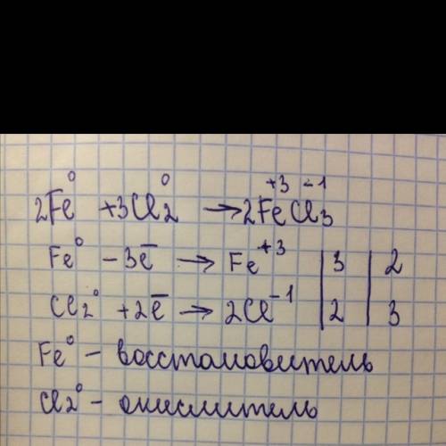 2fe+3cl2 = 2fecl3 окислительно-восстановительная реакөия