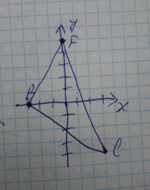 Постройте треугольник bcf если b(-3; 0) c(3; -4) f(0; 5)