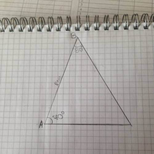 Построй треугольник abc, если известно, что сторона ab равна 8 см, угол a равен 70°, угол b равен 50