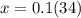 x=0.1(34)