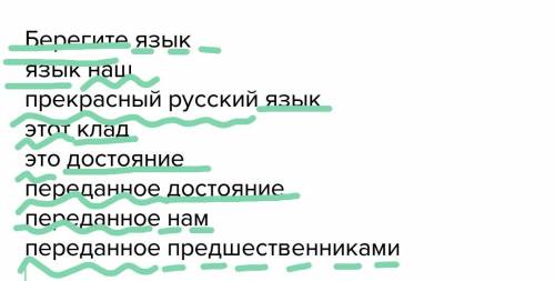 Сделать синтаксический разбор словосочетаний: берегите язык,наш язык, прекрасный язык, этот клад, эт