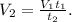 V_2 = \frac{V_1t_1}{t_2}.